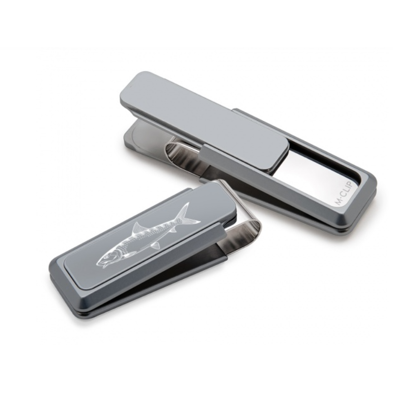 M-Clip Ultralight Sportsman Natural Aluminum Moneyclip With Bonefish Design